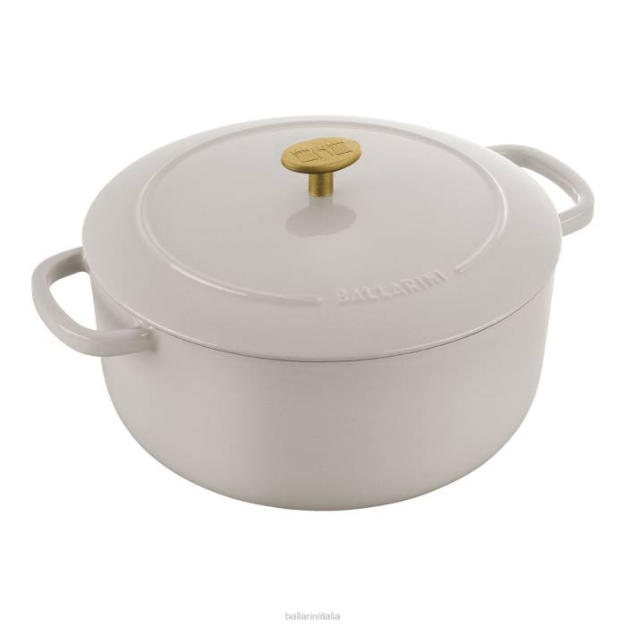 bellamonte 5,75 qt, rotondo, cocotte, bianco avorio pentole BALLARINI 6DBP29
