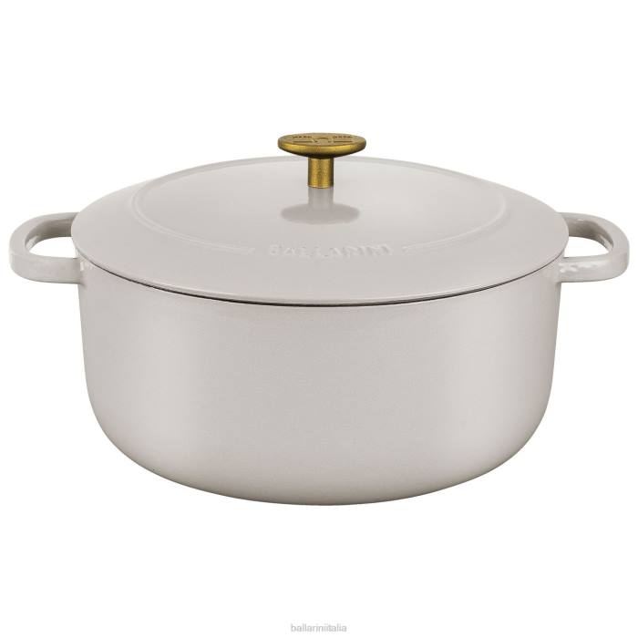 bellamonte 5,75 qt, rotondo, cocotte, bianco avorio pentole BALLARINI 6DBP29