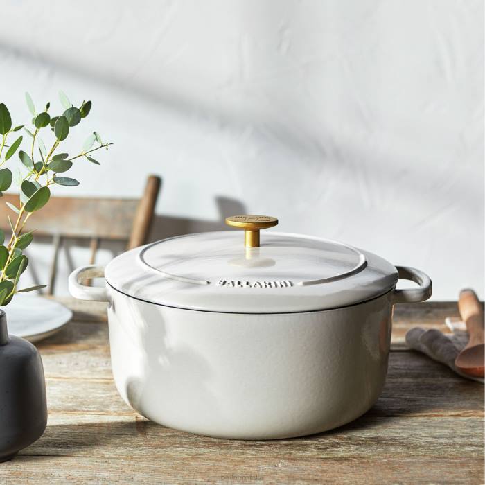 bellamonte 5,75 qt, rotondo, cocotte, bianco avorio pentole BALLARINI 6DBP29