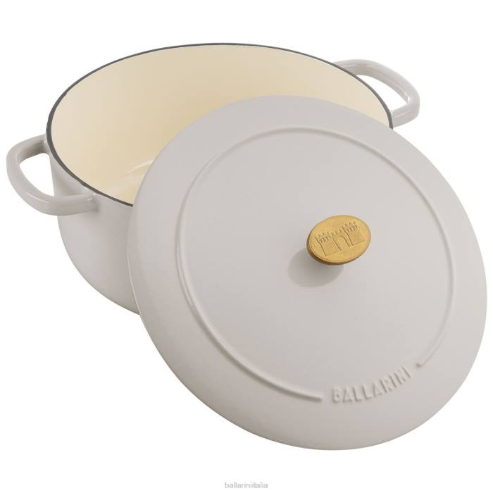 bellamonte 5,75 qt, rotondo, cocotte, bianco avorio pentole BALLARINI 6DBP29